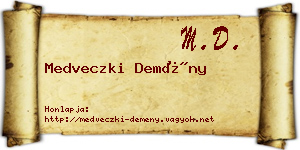 Medveczki Demény névjegykártya